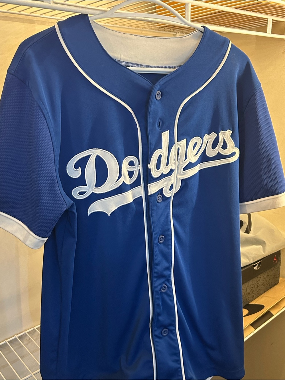 Majestic Dodgers Royal Blue and White Baseball Jersey